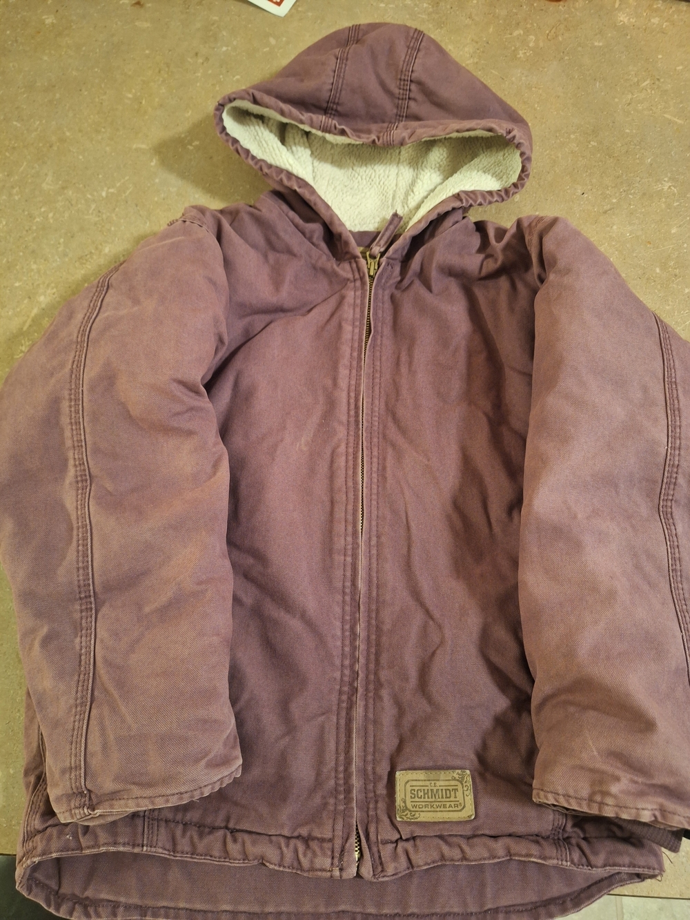Schmidt Kids PINK/Purple Hooded Jean-Style Jacket with Sherpa Lining